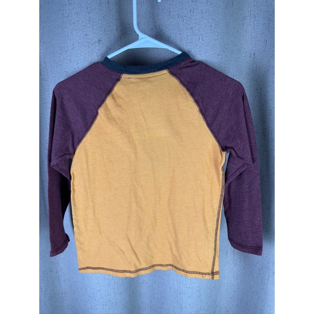 Arizona Jean Co Raglan Tee Boys S 8 Yellow Burgundy Excellent Mathletic Graphic - Picture 3 of 4